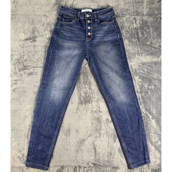 KanCan Skinny Blue Jeans Women's Size 3/25 Button Fly High Rise Measures 26x25 - Picture 1 of 11
